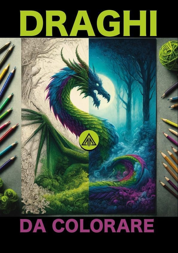 Draghi Da colorare. 32 Tavole  fantasy.