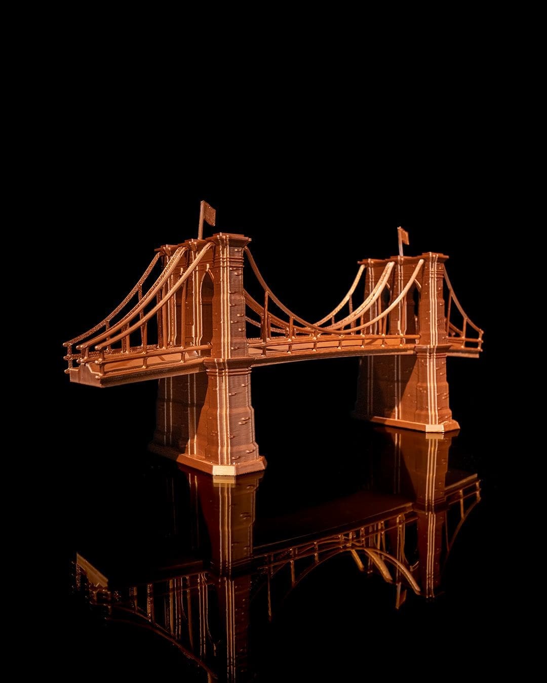 Miniatura da colorare in 3D, miniatura del Brooklyn Bridge. Miniatura 3D del Brooklyn Bridge da Colorare.
