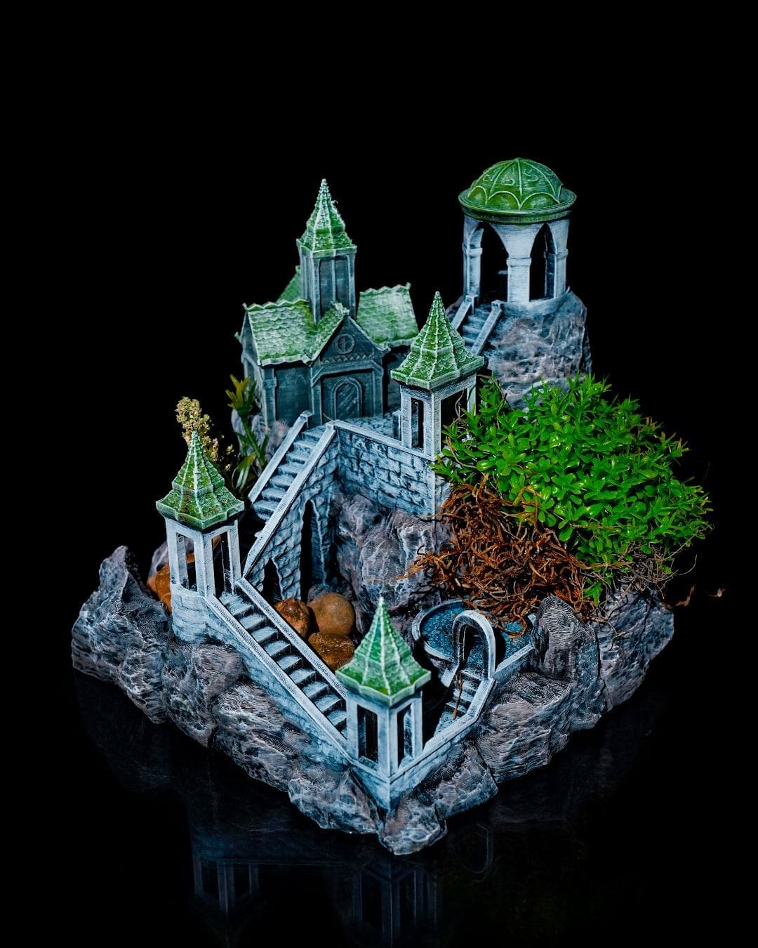 Miniatura da colorare in 3D, miniatura Castello Fantasy. Miniatura 3D della città perduta.