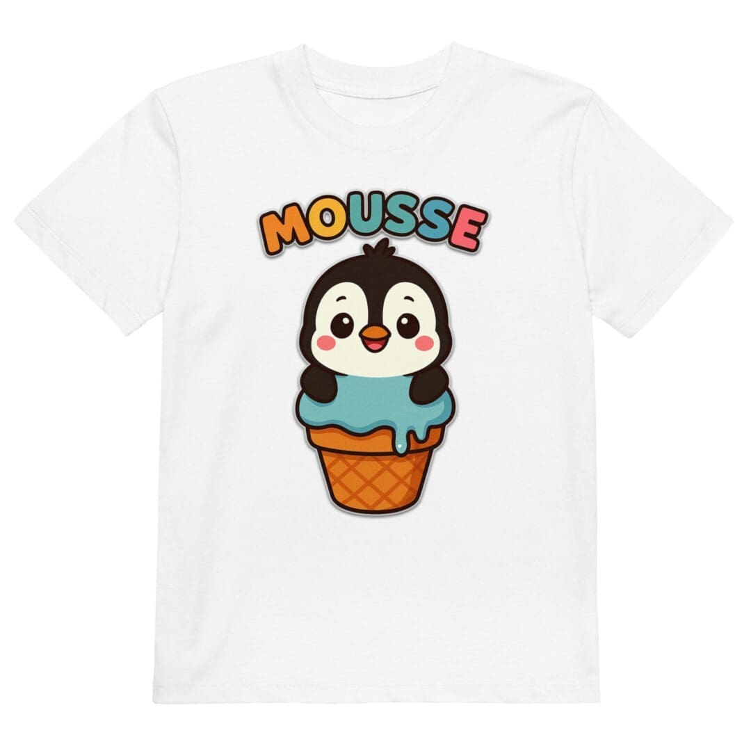 T-shirt in cotone organico per bambini - Pinguin Mousse - Kawaii Style - immagine 3