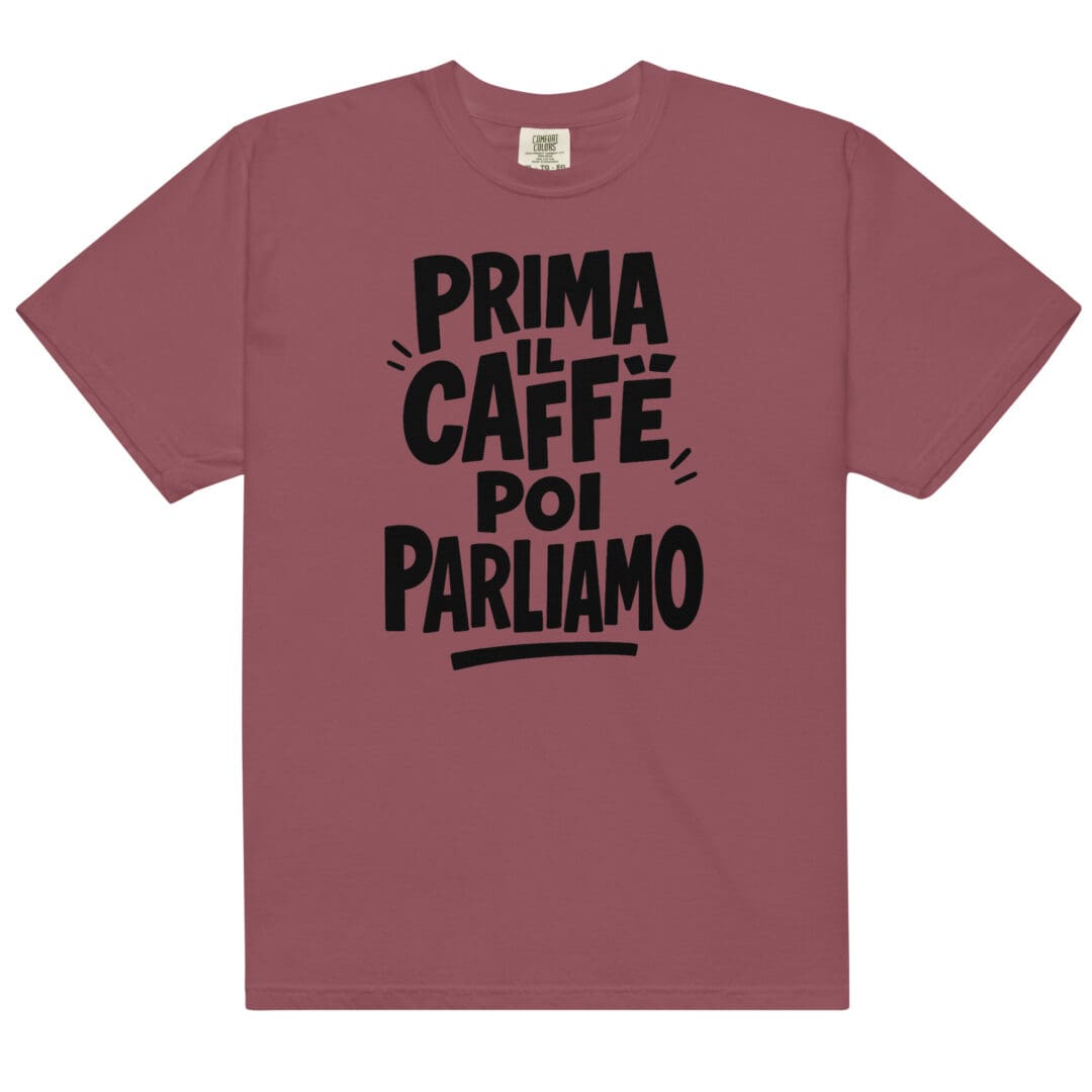 Maglietta unisex “Prima il caffè, poi parliamo” – T-shirt ironica in cotone pesante per amanti del caffè e mattine difficili. - immagine 8