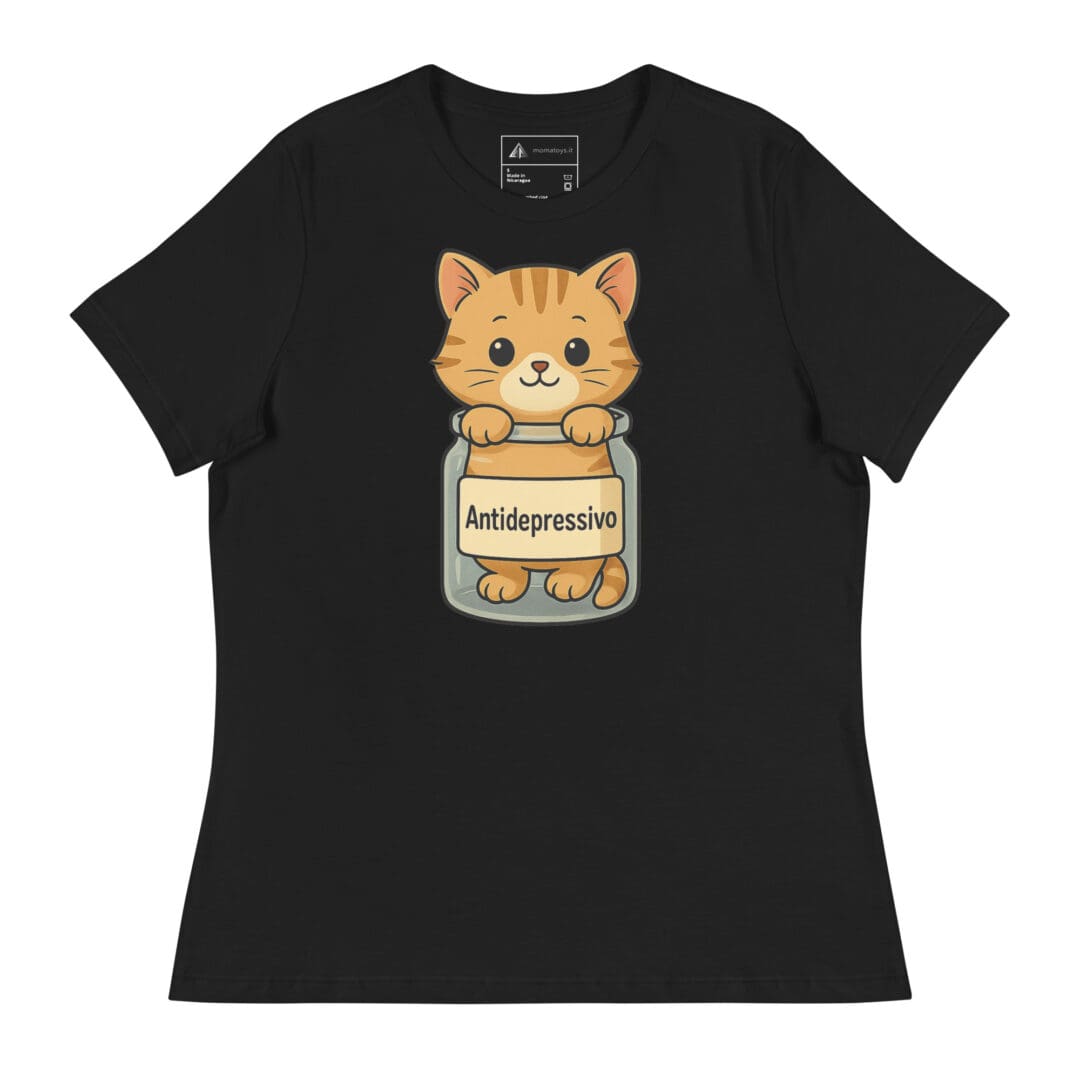 T-shirt relaxed fit donna - Gatto Antidepressivo